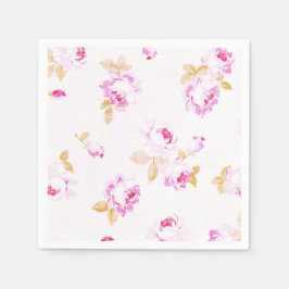 Shabby Chic Pale Pink Rose Papier Napkin Serviette