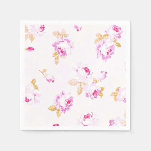 Shabby Chic Pale Pink Rose Papier Napkin Serviette (Vorderseite)