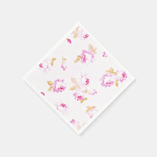 Shabby Chic Pale Pink Rose Papier Napkin Serviette (Ecke)