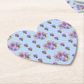 Shabby Chic Pansy Floral Blue Gingham Karos Untersetzer (angewinkelt)