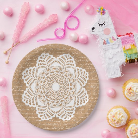 Shabby Chic-Papierplatte Pappteller (Party)