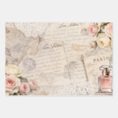 Shabby Chic Paris Geschenkverpackungsset Geschenkpapier Set (Vorderseite)