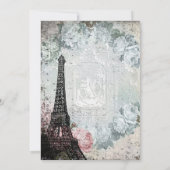 Shabby Chic Paris Sweet 16 Party Einladung (Rückseite)