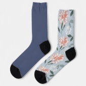 Shabby Chic Pastel Blue Floral Odd Mismatch Socken (Linkes Detail)