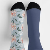 Shabby Chic Pastel Blue Floral Odd Mismatch Socken (Oben)