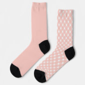 Shabby Chic Pastel Peach Karo ungerade Socken (Linkes Detail)