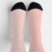 Shabby Chic Pastel Peach Karo ungerade Socken (Oben)