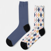 Shabby Chic Pastel Peach Raute Unmatch Socken (Linkes Detail)