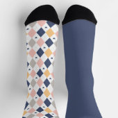 Shabby Chic Pastel Peach Raute Unmatch Socken (Oben)