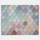 Shabby Chic Pastel Tiles Fleecedecke (Vorderseite (Horizontal))