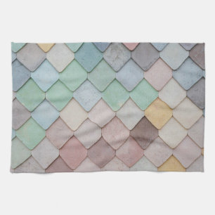 Shabby Chic Pastel Tiles Geschirrtuch