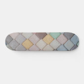 Shabby Chic Pastel Tiles Skateboard (Horizontal)