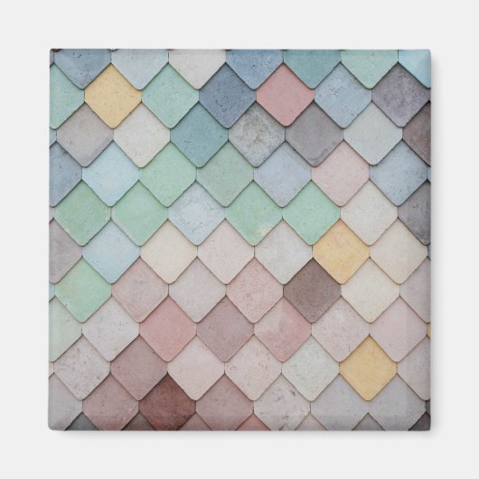 Shabby Chic Pastel Tiles Square Paper Untersetzer Magnet (Vorne)