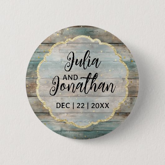 Shabby Chic Pastel Wood Button (Vorderseite)