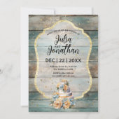 Shabby Chic Pastel Wood Hochzeit Einladung (Vorderseite)