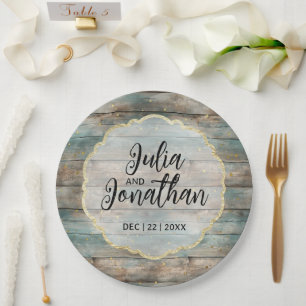 Shabby Chic Pastel Wood Pappteller