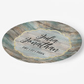 Shabby Chic Pastel Wood Pappteller (Schrägansicht)