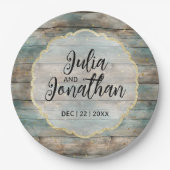 Shabby Chic Pastel Wood Pappteller (Vorderseite)