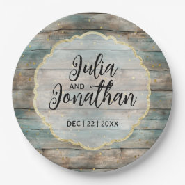 Shabby Chic Pastel Wood Pappteller