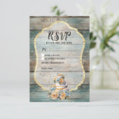 Shabby Chic Pastel Wood RSVP-Karte RSVP Karte (Stehend Vorderseite)