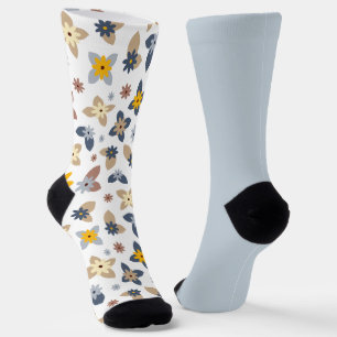 Shabby Chic Pastell Blue Floral Odd Unmatch Socken