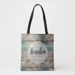 Shabby Chic Pastell Holz Brautjungfer Name Tasche