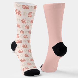 Shabby Chic Pastell Peach Floral Unmatch Socken