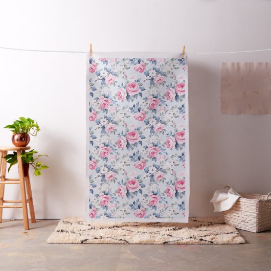 Shabby Chic Pastell Rosa Rosen und Blume Muster Stoff (Beispiel)