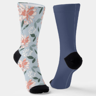 Shabby Chic Pastellblaue Florale Ungewöhnliche Nic Socken