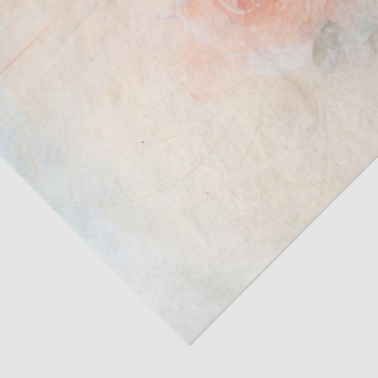 Shabby Chic Pastellgrün Pfirsichuhr Seidenpapier (Ausschnitt)