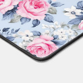 Shabby Chic Pastellrosa Rosenmuster Schreibtischunterlage (Ecke)