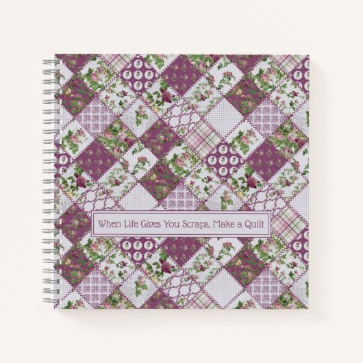 Shabby Chic Patchwork Quilt Notizblock (Vorderseite)
