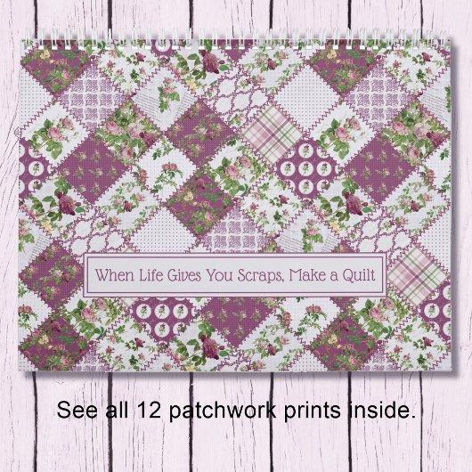 Shabby Chic-Patchwork-Quilt-Wall-Kalender Kalender