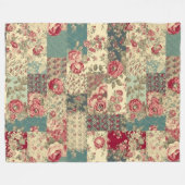 Shabby Chic Patchworkarbeit Fleecedecke (Vorderseite (Horizontal))