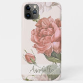 Shabby Chic Peach Blush Pink Roses Blumenmuster Case-Mate iPhone Hülle (Rückseite)