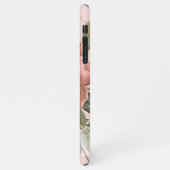 Shabby Chic Peach Blush Pink Roses Blumenmuster iPhone Hülle (Linke Seite)