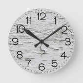 Shabby Chic Peeling Farbe auf Holz Runde Wanduhr (Vorderseite)