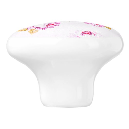 Shabby Chic Pellrosa Möbel Möbel Stift / Stift Keramikknauf (Seitenansicht)