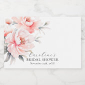 Shabby Chic Peonies Blush Pink BRAUTPARTY Schaumweinetikett (Einzelnes Label)