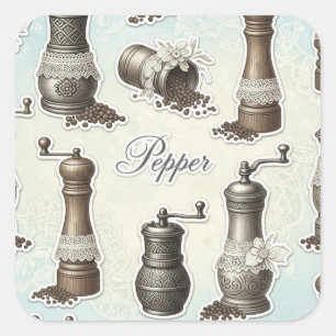 Shabby Chic. Pepper, von Natasha Us Quadratischer Aufkleber