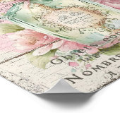 Shabby Chic Perfume Flasche Französisches Script P Poster (Ecke)