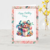 Shabby Chic Personalisiert Geburtstag Geschenk Was Karte (Gelbe Blume)
