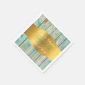 Shabby Chic Personalisiert Golden Rustic Wedding Serviette (Ecke)