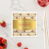 Shabby Chic Personalisiert Golden Rustic Wedding Serviette (Beispiel)