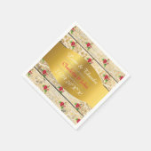 Shabby Chic Personalisiert Golden Rustic Wedding Serviette (Ecke)