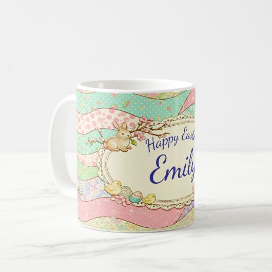 Shabby Chic personalized Easter cocoa Kaffeetasse (Vorderseite Links)