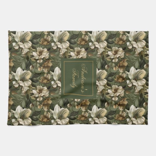 Shabby Chic Personalized Sage Green Towel Accent Geschirrtuch (Horizontal)