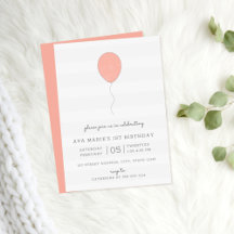 Shabby Chic Pink and Gray Balloon Birthday
