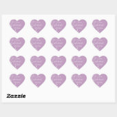 Shabby Chic Pink Backkleber Herz-Aufkleber (Blatt)
