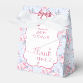 Shabby Chic Pink Bow Babydusche Danke Geschenkschachtel